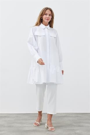LİONA KEMERLİ GÖMLEK - BEYAZ 