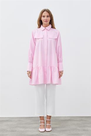 LİONA KEMERLİ GÖMLEK - PEMBE 