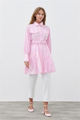 LİONA KEMERLİ GÖMLEK - PEMBE 