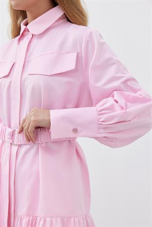LİONA KEMERLİ GÖMLEK - PEMBE 