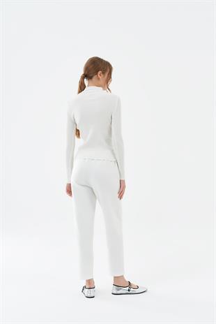 LİZA SCUBA PANTOLON - BEYAZ