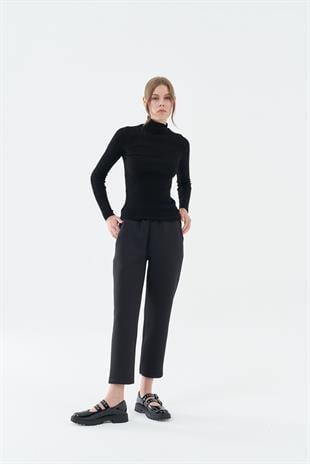 LİZA SCUBA PANTOLON - SİYAH