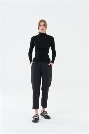 LİZA SCUBA PANTOLON - SİYAH