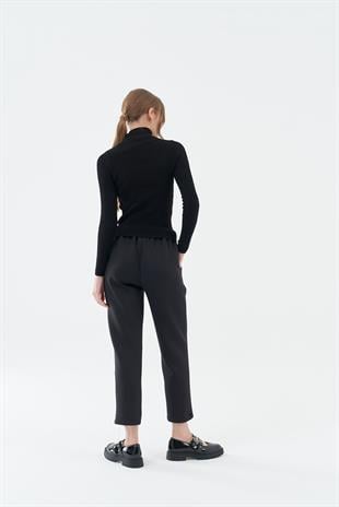 LİZA SCUBA PANTOLON - SİYAH