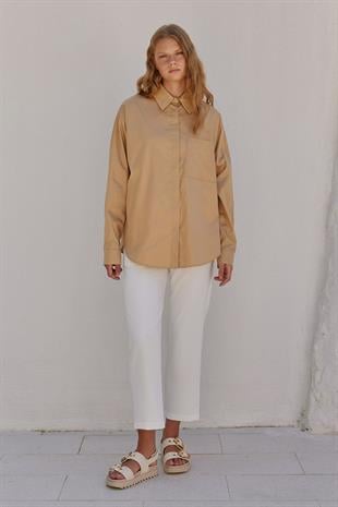 Louis Basic Cotton Gömlek - Camel