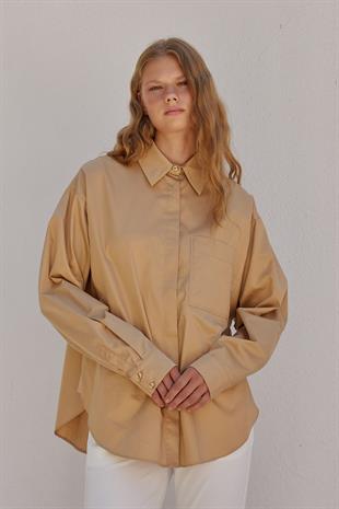 Louis Basic Cotton Gömlek - Camel