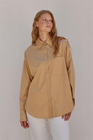 Louis Basic Cotton Gömlek - Camel