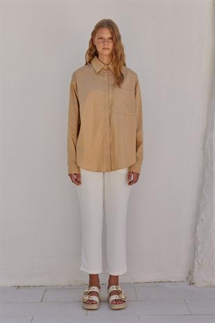 Louis Basic Cotton Gömlek - Camel
