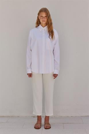 Louis Basic Cotton Gömlek - Ekru