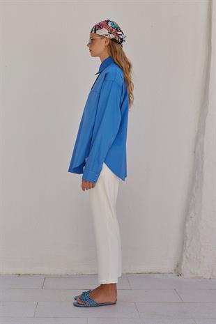 Louis Basic Cotton Gömlek - İndigo Mavi