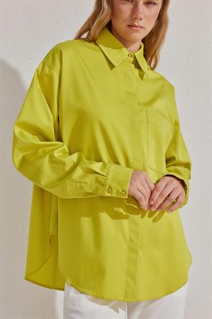 Louis Basic Cotton Gömlek - Yağ Yeşil