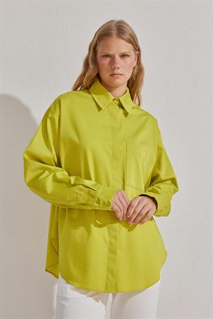 Louis Basic Cotton Gömlek - Yağ Yeşil