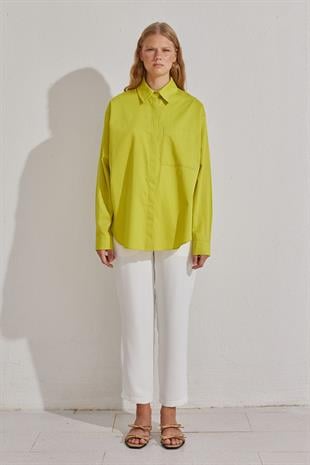 Louis Basic Cotton Gömlek - Yağ Yeşil
