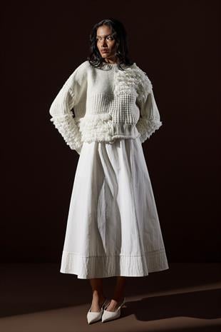 Lucifer Saçaklı Triko Kazak- Bej