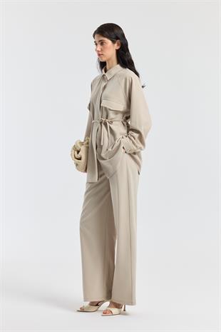 Maisy Biye Kemerli Takım - Bej