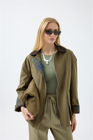 Marcie Ekose Detaylı Trençkot - Haki 