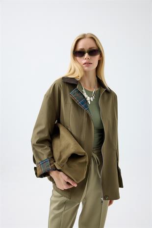 Marcie Ekose Detaylı Trençkot - Haki 