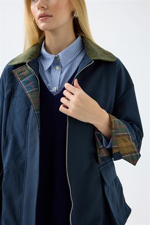 Marcie Ekose Detaylı Trençkot - Lacivert