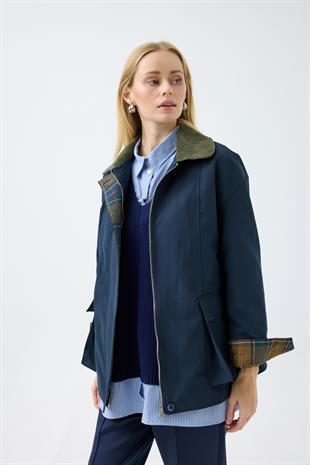 Marcie Ekose Detaylı Trençkot - Lacivert