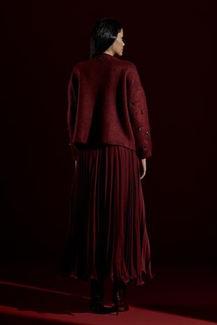 Maren Fiyonklu Kazak - Bordo