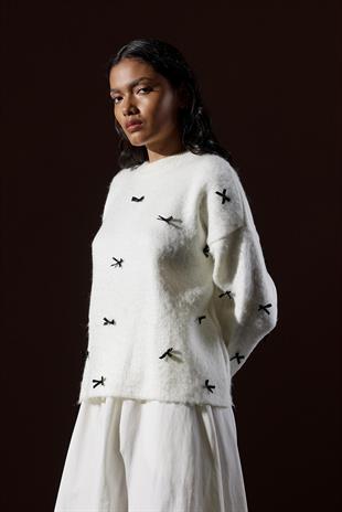 Maren Fiyonklu Kazak - Ekru