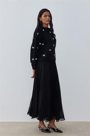 Maren Fiyonklu Kazak - Siyah