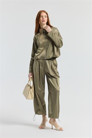 Maria Pileli Saten Bomber Ceket - Çağla