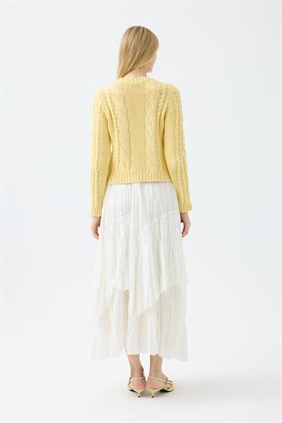 Marilyn Düğme Aksesuarlı Hırka - Sarı 