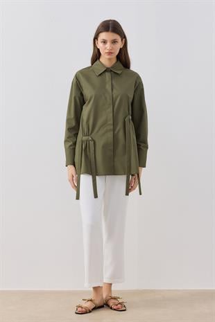 Marine Büzgülü Gömlek - Haki