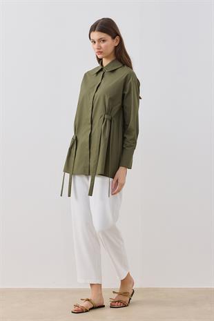 Marine Büzgülü Gömlek - Haki