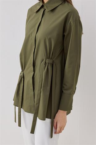 Marine Büzgülü Gömlek - Haki