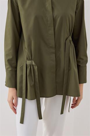 Marine Büzgülü Gömlek - Haki