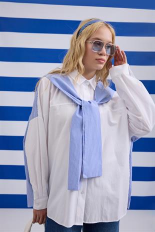 Mario Atkılı Poplin Gömlek - Lacivert