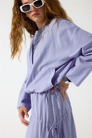 Mars Çizgili Bomber Takım - Mavi