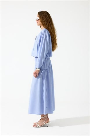 Mars Çizgili Bomber Takım - Mavi