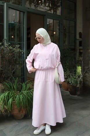 Mars Çizgili Bomber Takım - Pembe