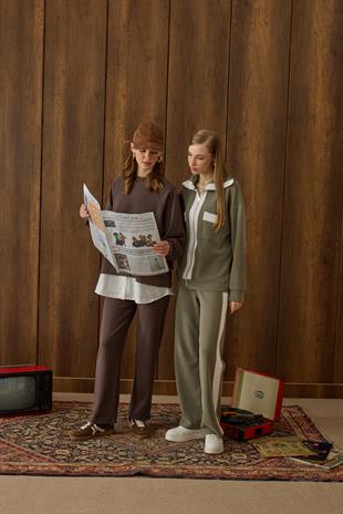 Mattea Yakalı Garnili Modal Takım - Yeşil