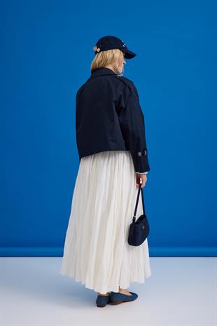 Maya Güpür Detaylı Gömlek - Mavi 