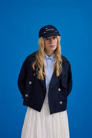 Maya Güpür Detaylı Gömlek - Mavi 