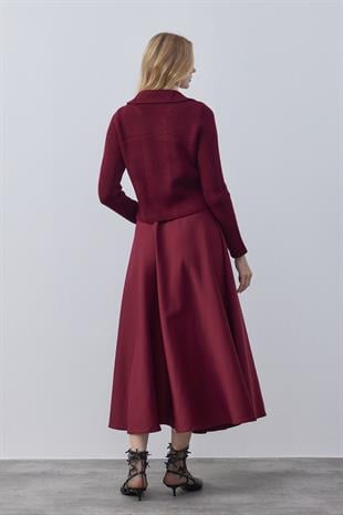 Mikasa Örme Triko Ceket - Bordo