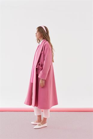 MONA FİYONK DETAYLI KAŞE KABAN - PEMBE