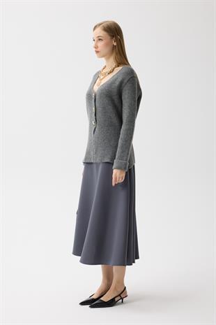 Monica Düğmeli Blazer Hırka - Antrasit