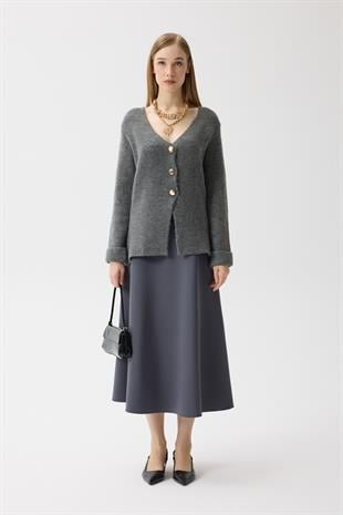 Monica Düğmeli Blazer Hırka - Antrasit