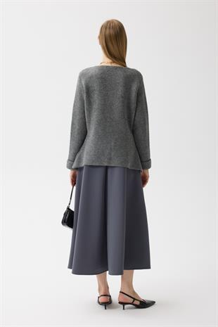 Monica Düğmeli Blazer Hırka - Antrasit