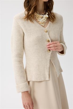 Monica Düğmeli Blazer Hırka - Bej