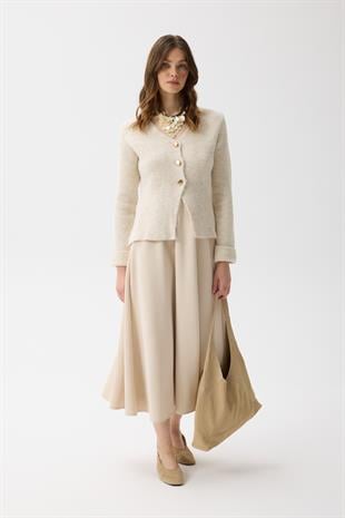 Monica Düğmeli Blazer Hırka - Bej