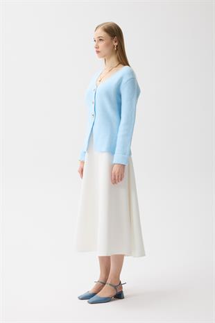 Monica Düğmeli Blazer Hırka - Mavi 