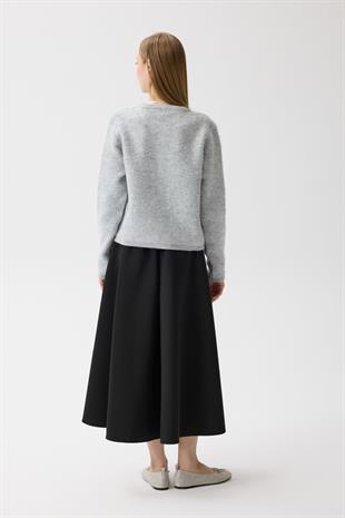 Morgana Buklet Dokulu Hırka - Gri