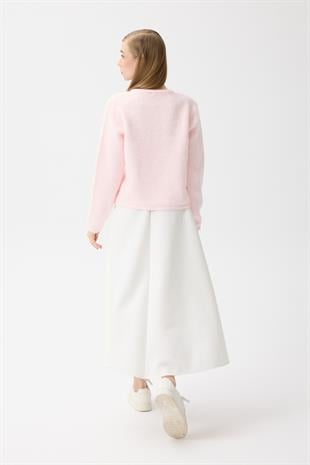 Morgana Buklet Dokulu Hırka - Pembe