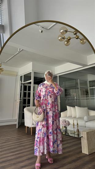 NANCY ELBİSE - PEMBE 